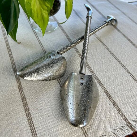 Vintage Aluminum and Steel Spring Shoe Stretchers, Shoe Shape Keepers - Picture 1 of 8